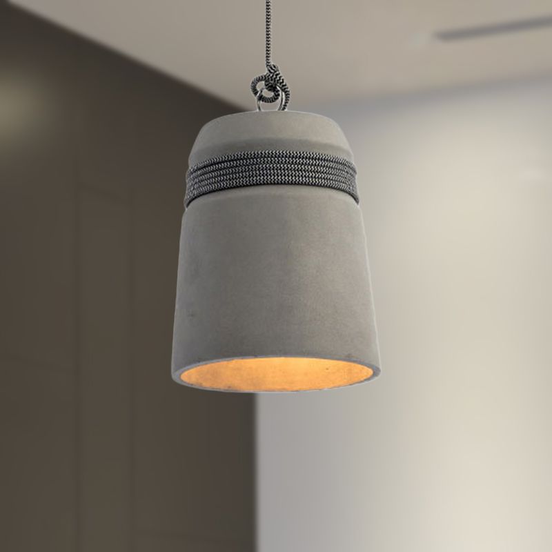 Arisha Luminaires Suspensions Cylindre Industriel Métal/Ciment Gris Chambre/Salon - Neutralighting