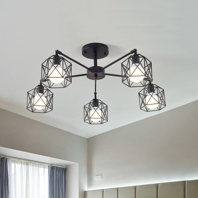 Arisha Plafonnier Multi Moderne, Métal, Noir, Salon - Neutralighting