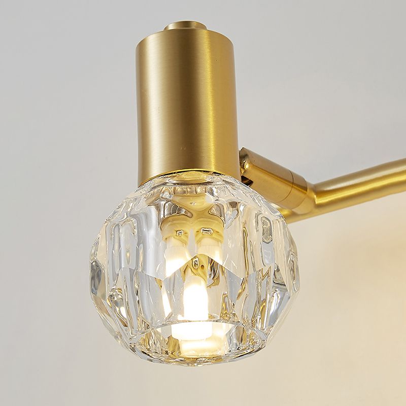 Kristy Applique Murale Miroir Globe Simple, Métal/Cristal, Doré, Salle de Bain - Neutralighting