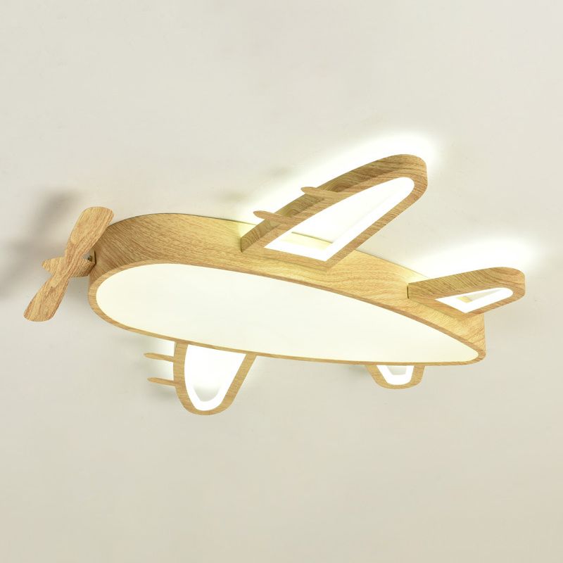 Aria Design LED Plafonnier Avion Moderne Bois/Acrylique Bois/Beige Salon - Neutralighting