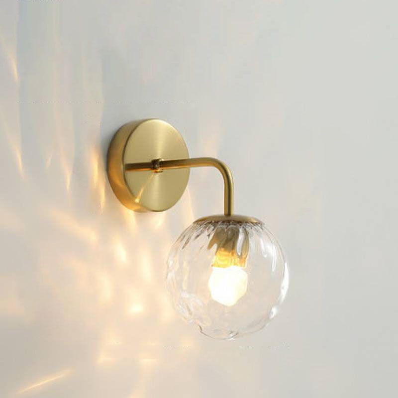 Valentina Applique Murale Boule Moderne, Métal/Verre, Noir/Or, Chambre à Coucher - Neutralighting