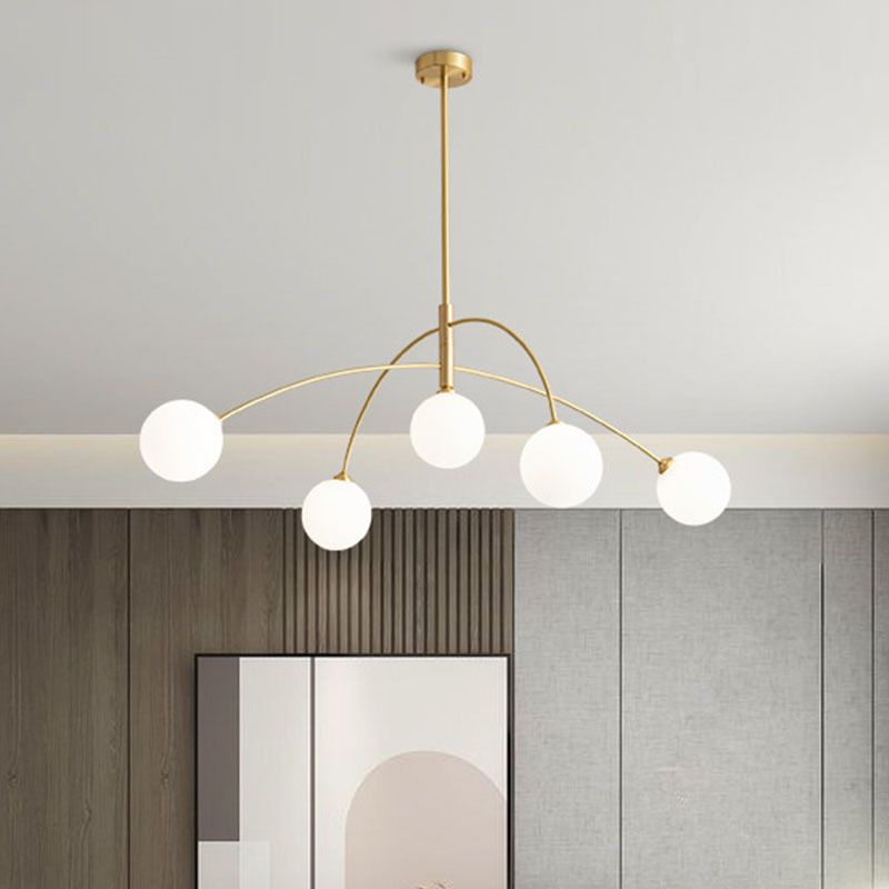 Valentina Lustre Minimaliste, Metal/Verre, Noir/Or, Salon - Neutralighting