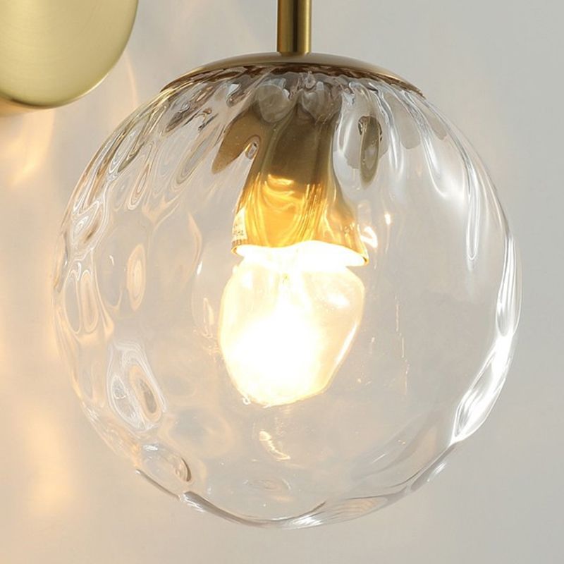 Valentina Applique Murale Boule Scandinave, Métal/Verre, Noir/Or, Salle à Manger - Neutralighting