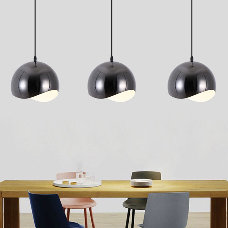 Arisha Luminaires Suspensions Dôme Moderne Métal Noir/Rose Rouge/Chromé Salon - Neutralighting