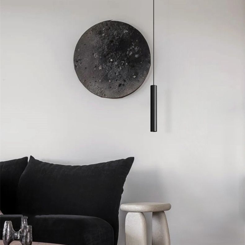 Ray Suspension Cylindre Moderne, Métal, Noir, Salon - Neutralighting