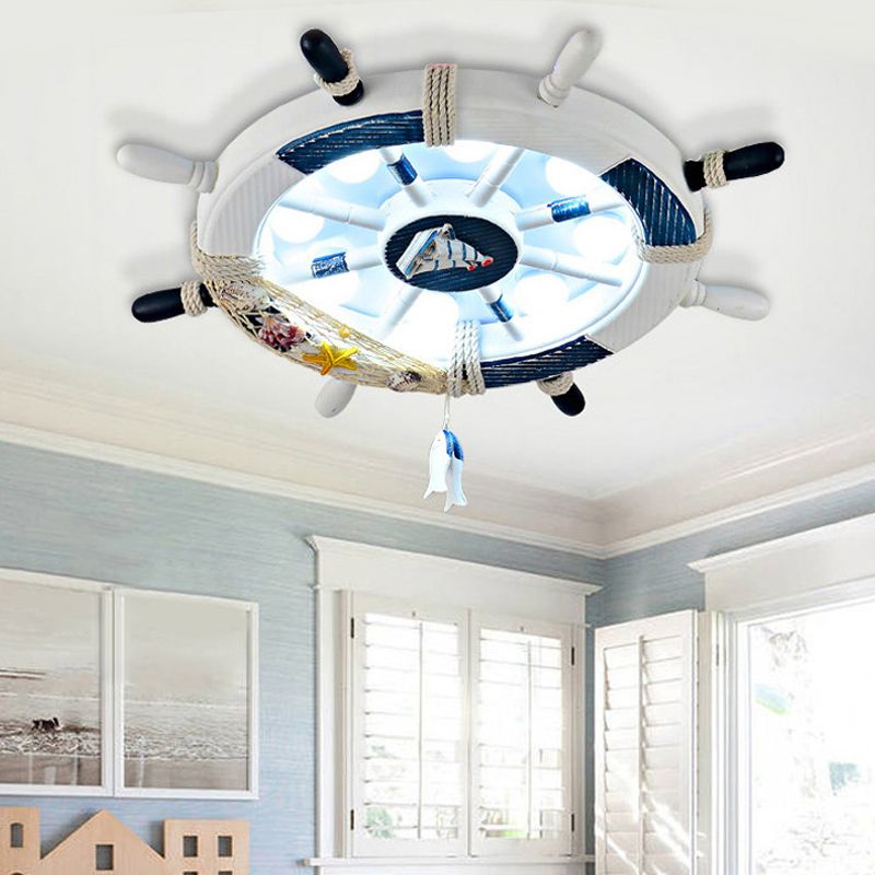 Arisha Moderne LED Plafonnier Blanc/Bleu Métal Salon Chambre à coucher - Neutralighting
