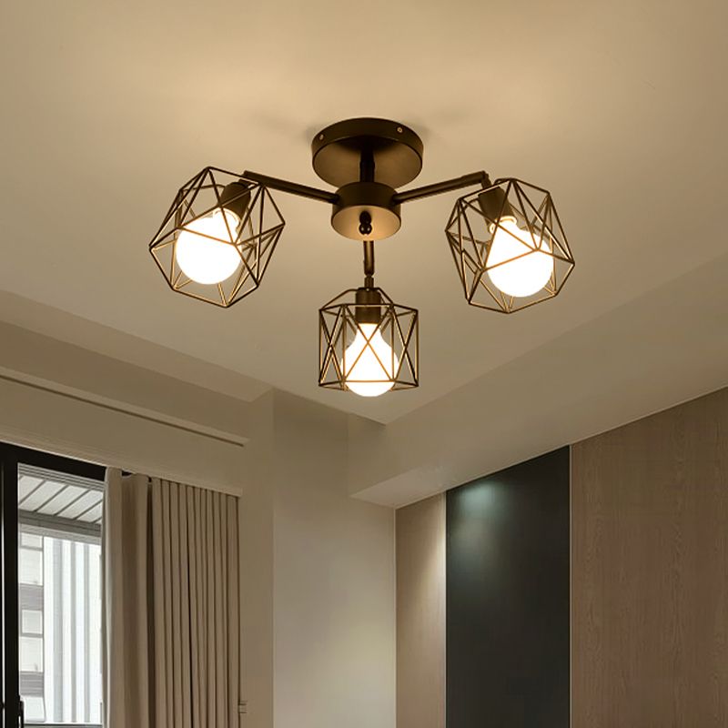 Arisha Plafonnier Multi Moderne, Métal, Noir, Salon - Neutralighting