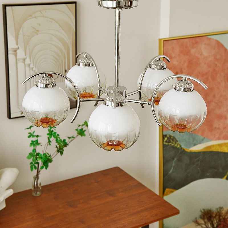 Valentina Lustre Moderne, Metal/Verre, Blanc, Chambre - Neutralighting