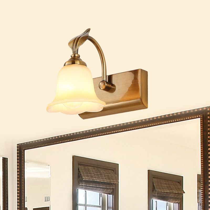 Ray Applique Murale Miroir Fleur Rétro, Métal/Verre, Or, Salle de Bain - Neutralighting