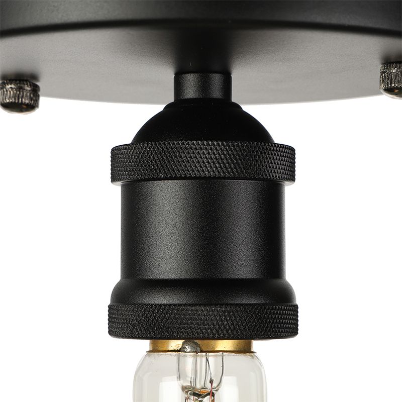 Silva Plafonnier Ampoule Vintage, Métal, Noir/Laiton/Rouille/Chromé, Salon - Neutralighting