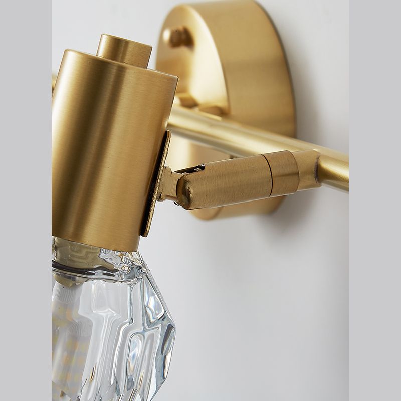 Kristy Applique Murale Miroir Globe Simple, Métal/Cristal, Doré, Salle de Bain - Neutralighting