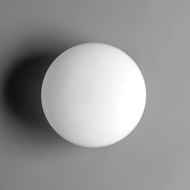 Valentina Applique Murale Globe Minimaliste, Métal/Verre, Blanc, Salle de Bain