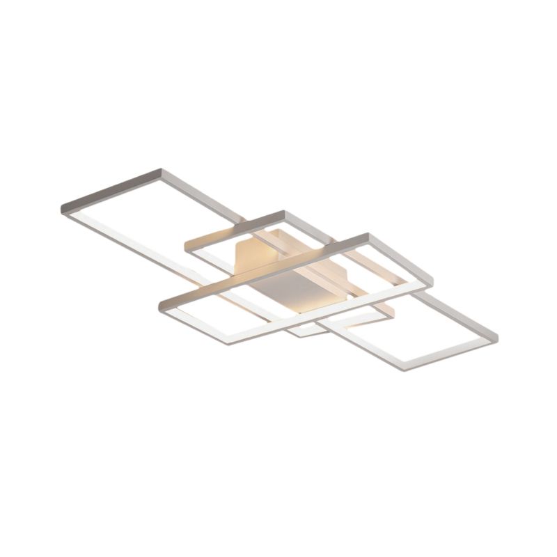 Arisha Plafonnier Rectangle Moderne, Métal/Gel de Silice, Noir/Blanc, Salon - Neutralighting
