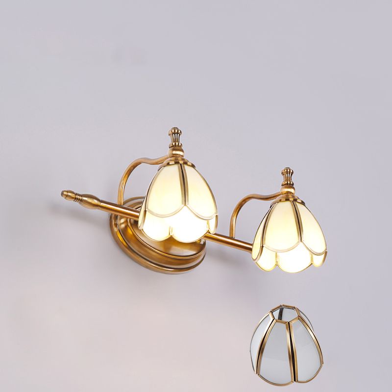 Ray Applique Murale Fleur Vintage, Métal/Verre, Jaune/Blanc - Neutralighting