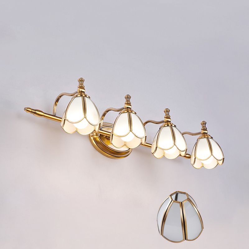 Ray Applique Murale Fleur Vintage, Métal/Verre, Jaune/Blanc - Neutralighting