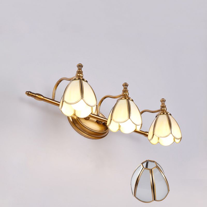 Ray Applique Murale Fleur Vintage, Métal/Verre, Jaune/Blanc - Neutralighting