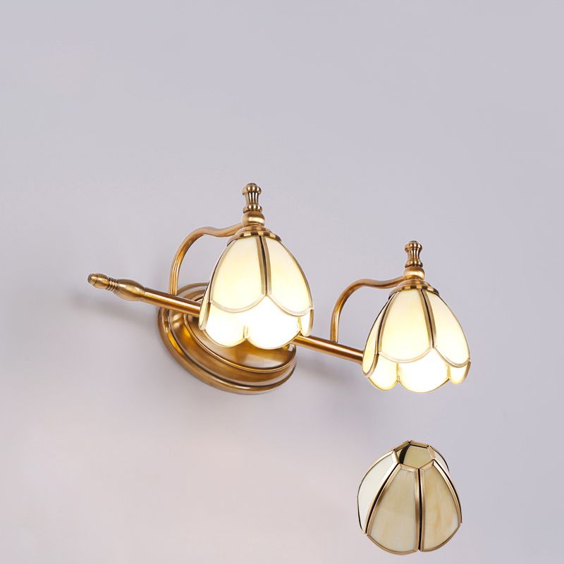 Ray Applique Murale Fleur Vintage, Métal/Verre, Jaune/Blanc - Neutralighting