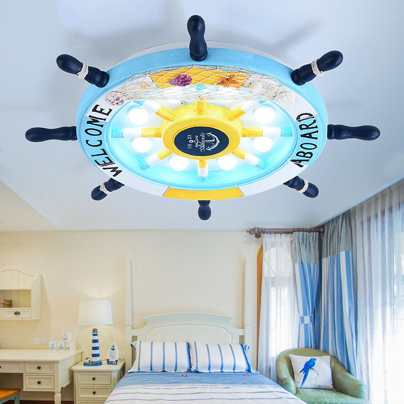 Arisha Moderne LED Plafonnier Blanc/Bleu Métal Salon Chambre à coucher - Neutralighting