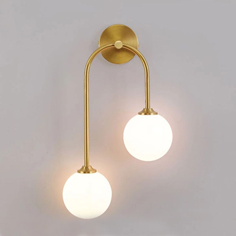 Valentina Applique Murale Globe Moderne, Métal/Verre, Laiton, Salon - Neutralighting