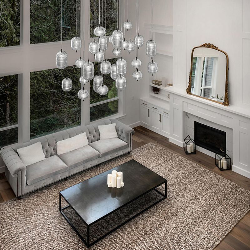 Valentina Suspension Globe Moderne, Verre/Métal, Noir/Or, Chambre - Neutralighting
