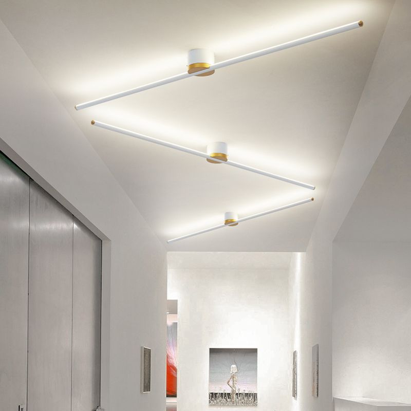 Erix Plafonnier Linéaire Moderne Blanc/Noir. Salon - Neutralighting