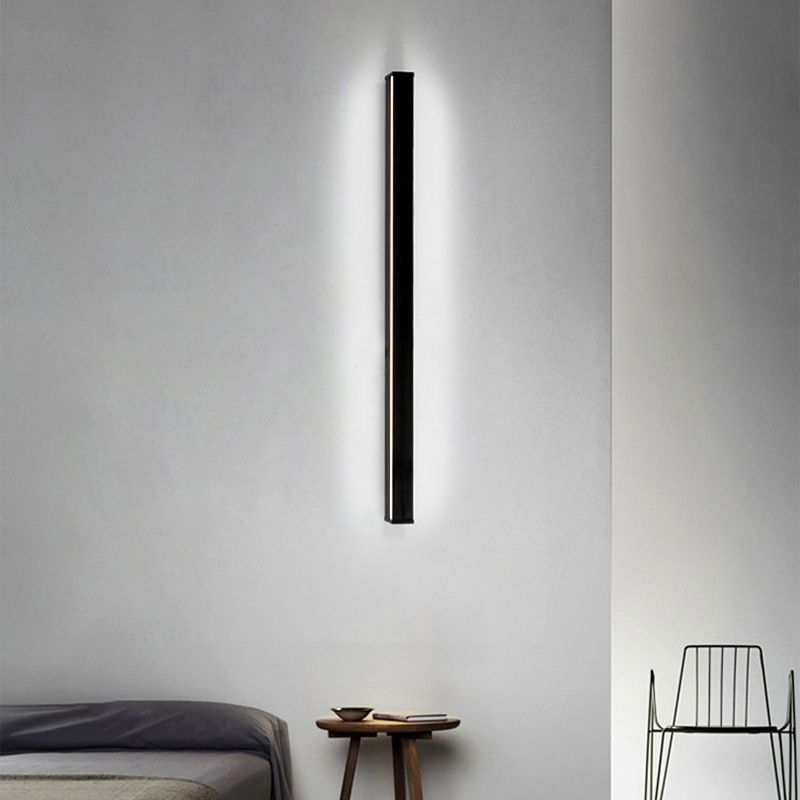 Ray Applique Murale Linéaire Miroir Minimaliste, Métal/Acrylique, Noir, Salon - Neutralighting