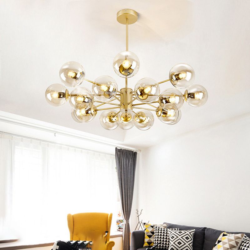 Valentina Suspension Multi Retro, Metal/Verre, Noir/Or, Salon - Neutralighting
