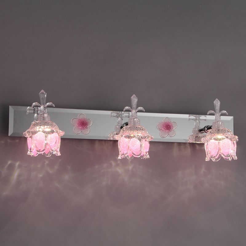 Ray Applique Murale Fleur Moderne, Métal/Verre, Rose, Chambre - Neutralighting