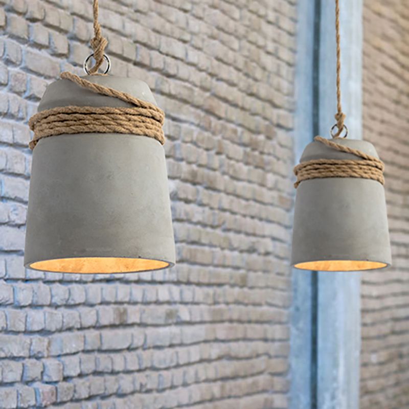 Arisha Luminaires Suspensions Cylindre Industriel Métal/Ciment Gris Chambre/Salon - Neutralighting