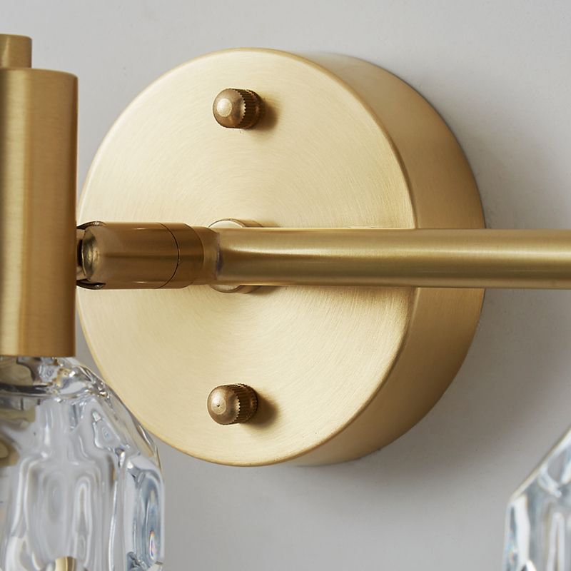 Kristy Applique Murale Miroir Globe Simple, Métal/Cristal, Doré, Salle de Bain - Neutralighting