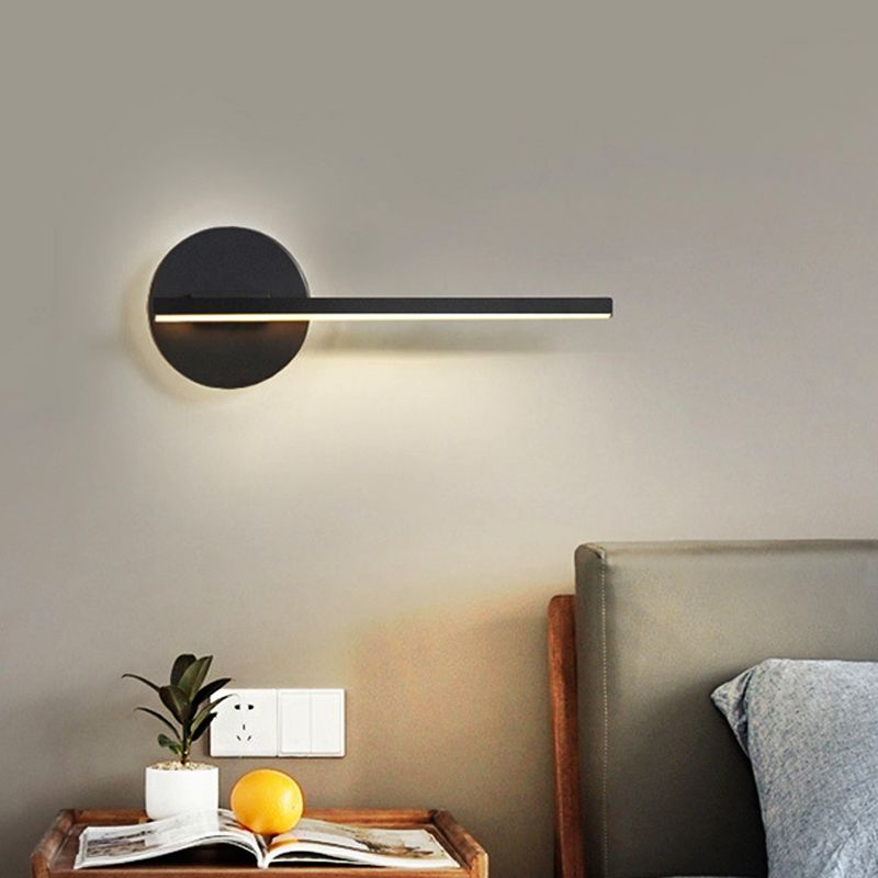 Ray Ronde LED Applique Murale Blanc Noir Acrylique Métal Salon - Neutralighting