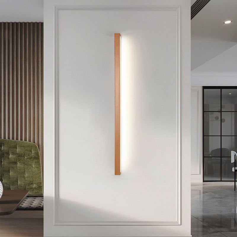 Dwyn Applique Murale Miroir Linéaire Minimaliste Bois Salon