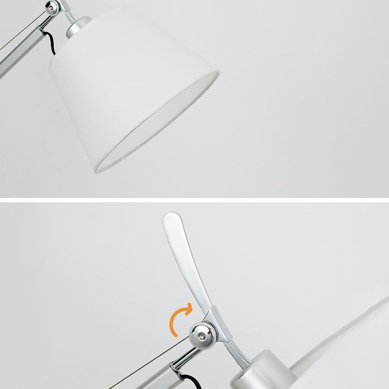 Epoch Applique Murale Orientable Minimaliste, Métal/Fabrique, Argent