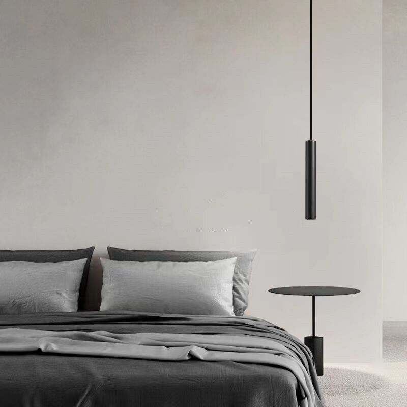 Ray Suspension Cylindre Moderne, Métal, Noir, Salon - Neutralighting