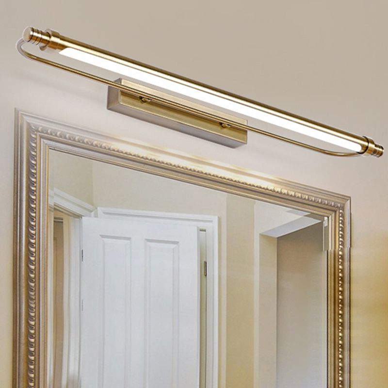 Arisha Applique Murale LED Minimaliste Linéaire, Métal/Acrylique, Or, Salle de Bain - Neutralighting