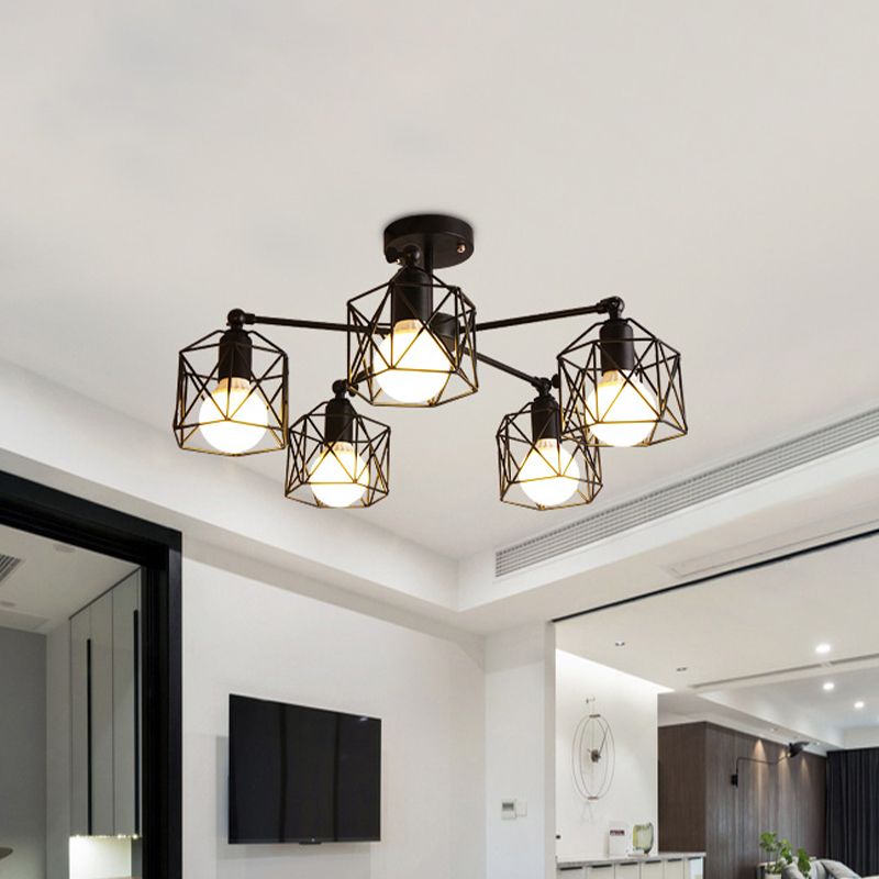 Arisha Plafonnier Multi Moderne, Métal, Noir, Salon - Neutralighting