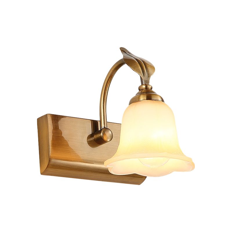 Ray Applique Murale Miroir Fleur Rétro, Métal/Verre, Or, Salle de Bain - Neutralighting