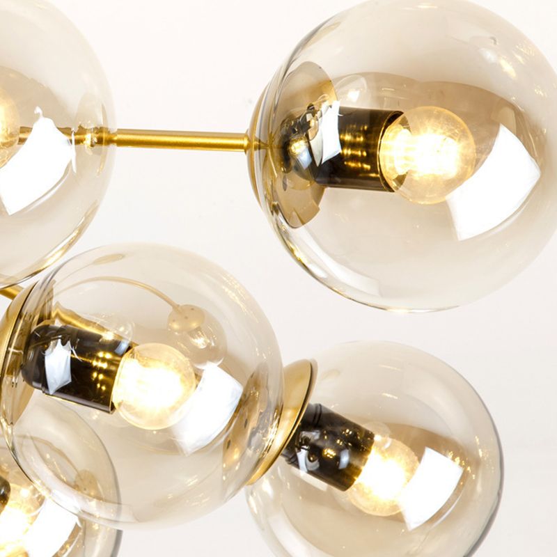 Valentina Suspension Multi Retro, Metal/Verre, Noir/Or, Salon - Neutralighting