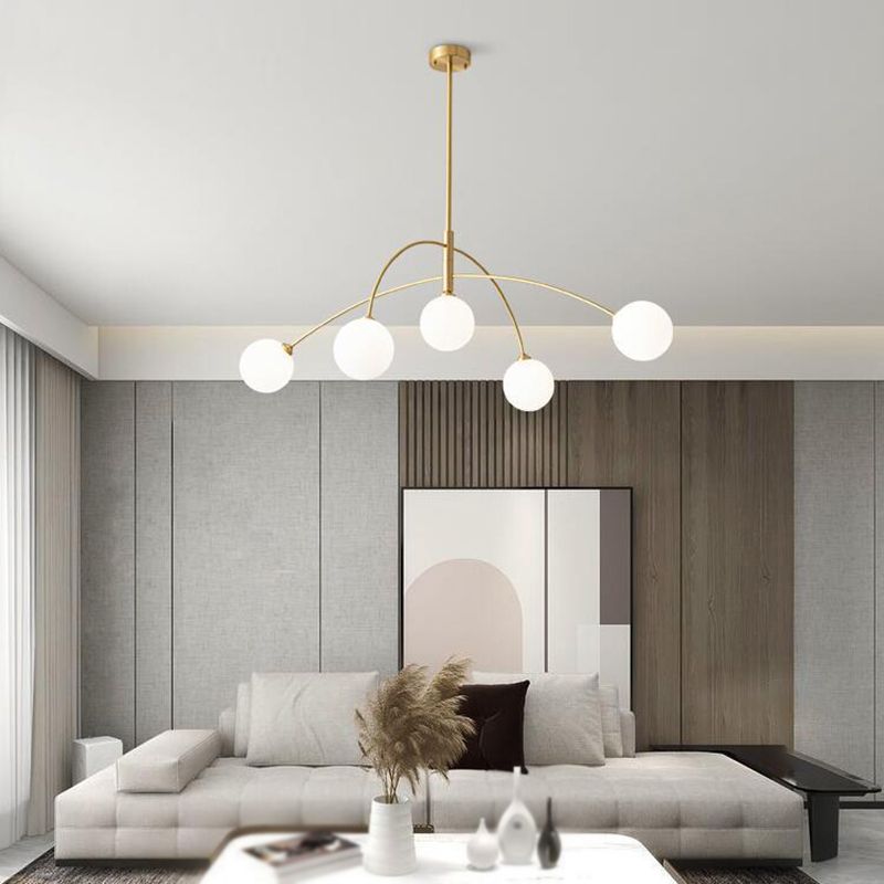 Valentina Lustre Minimaliste, Metal/Verre, Noir/Or, Salon - Neutralighting