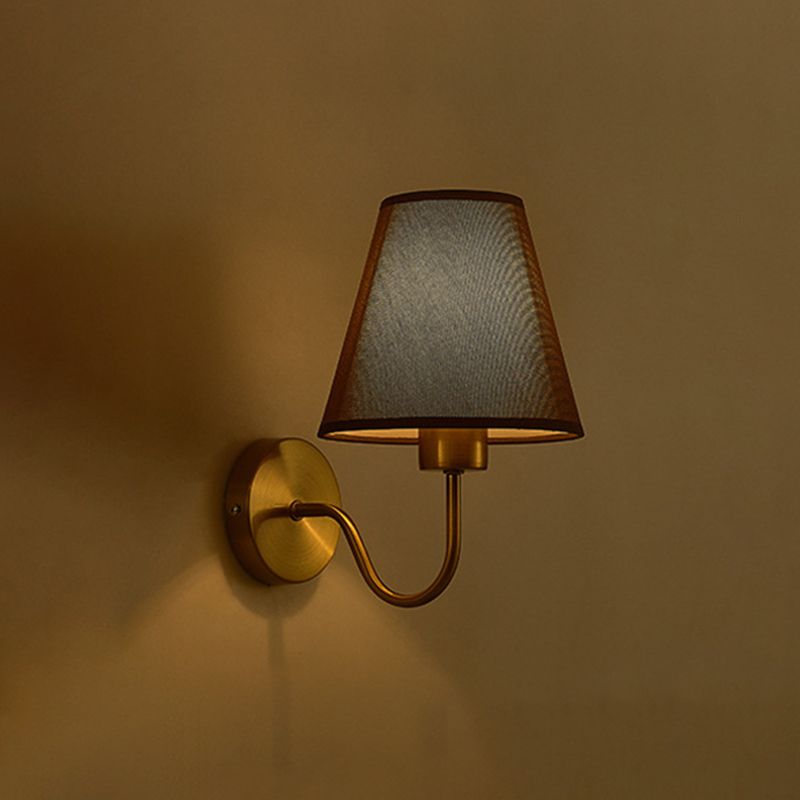 Tiffany Applique Murale Géométrique Nordique, Métal/Tissu, Noir/Blanc/Café/Lin, Chambre - Neutralighting