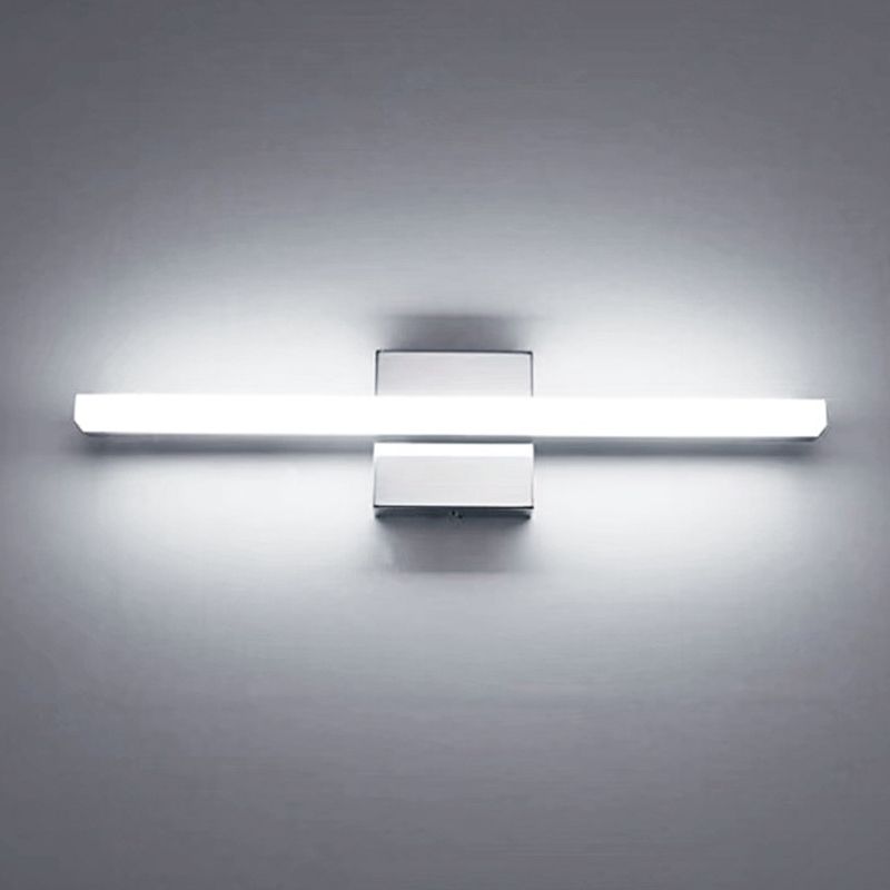 Ray Applique Murale LED Linéaire/Rectangulaire, Métal/Acrylique, Noir/Argent, Salle de Bain - Neutralighting