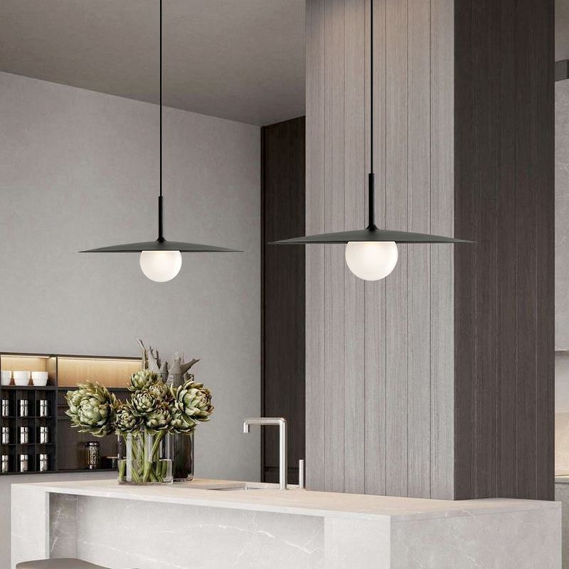 Arisha Suspension Dôme Moderne, Métal /Verre, Noir/Blanc/Grise, Chambre - Neutralighting