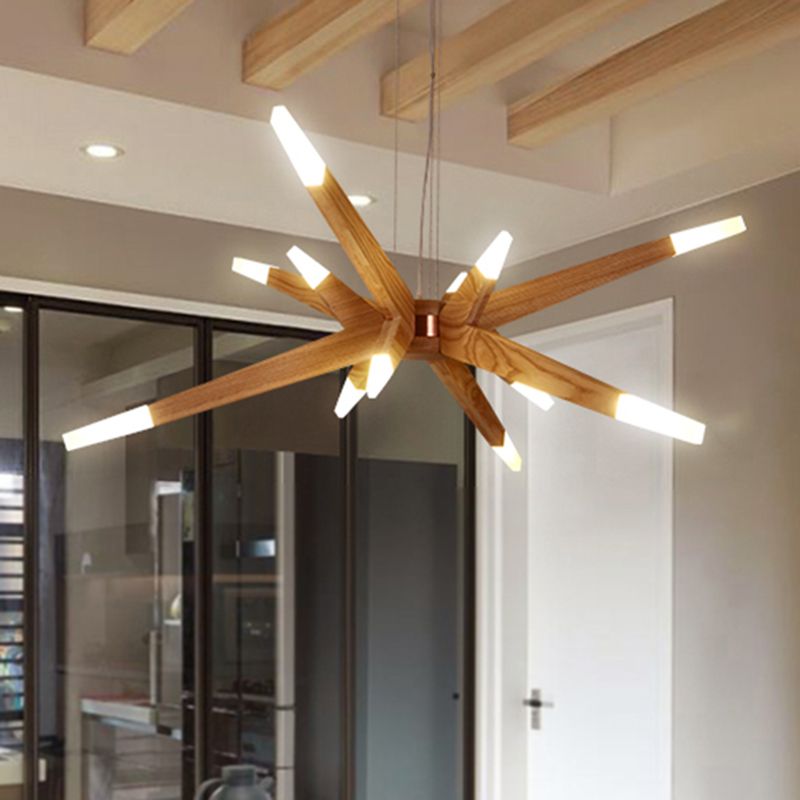 Muto Luminaires Suspensions Inégale Spoutnik Design Bois/Acrylique Chambre à Coucher - Neutralighting