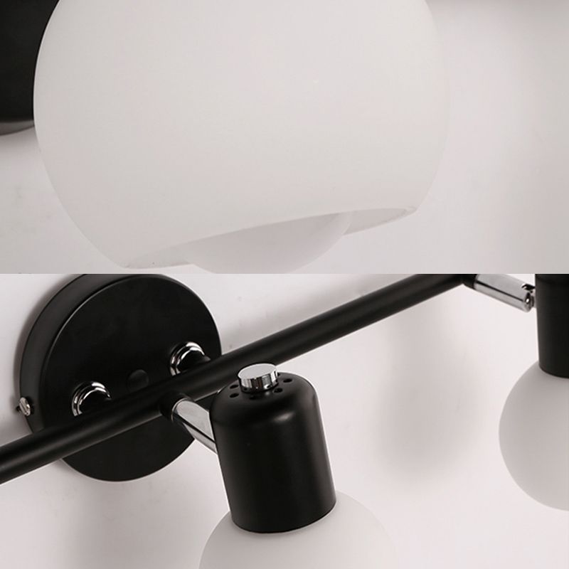 Valentina Applique Murale Boule Moderne, Verre/Métal, Noir/Blanc, Salon - Neutralighting
