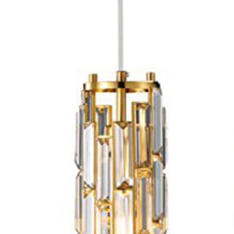 Kristy Suspension Cylindre/Multi Cristal, Métal/Cristal, Doré/Noir, Salon - Neutralighting