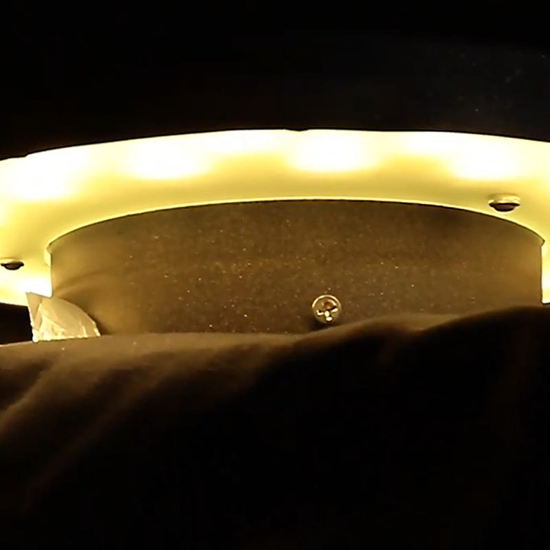 Ray Lampe Extérieure au Sol Rond Simple, Métal, Noir, Cour