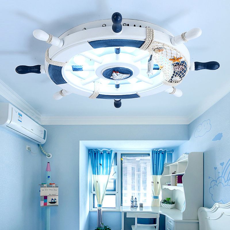 Arisha Moderne LED Plafonnier Blanc/Bleu Métal Salon Chambre à coucher - Neutralighting
