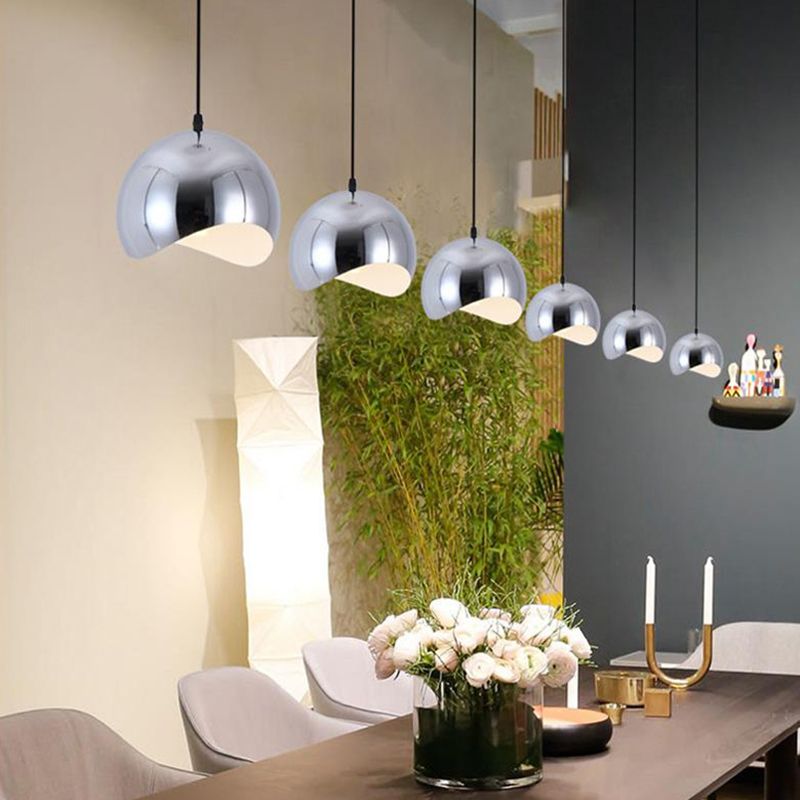 Arisha Luminaires Suspensions Dôme Moderne Métal Noir/Rose Rouge/Chromé Salon - Neutralighting