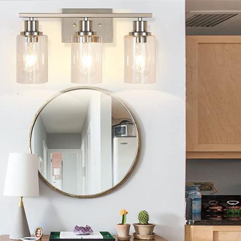 Silva Applique Murale Miroir Cylindrique Moderne, Verre/Métal, Noir/Or/Nickel, Chambre - Neutralighting