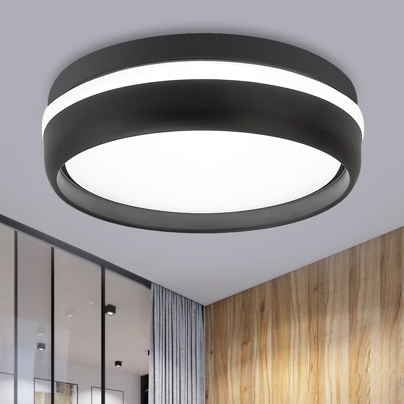 Arisha Plafonnier Rond Moderne, Métal, Noir/Gris, Salon - Neutralighting